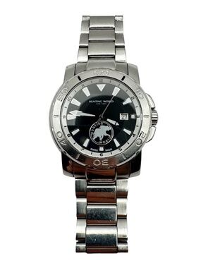 Hunting World Sportabout Watch HW904 Swiss Quartz Black Dial Stainless Steel Men